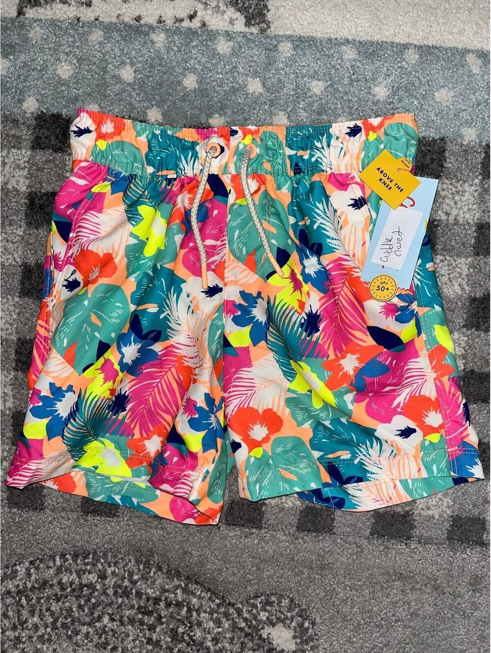 Cat & Jack Boys S 6/7 Swim Trunks Tropical NWT